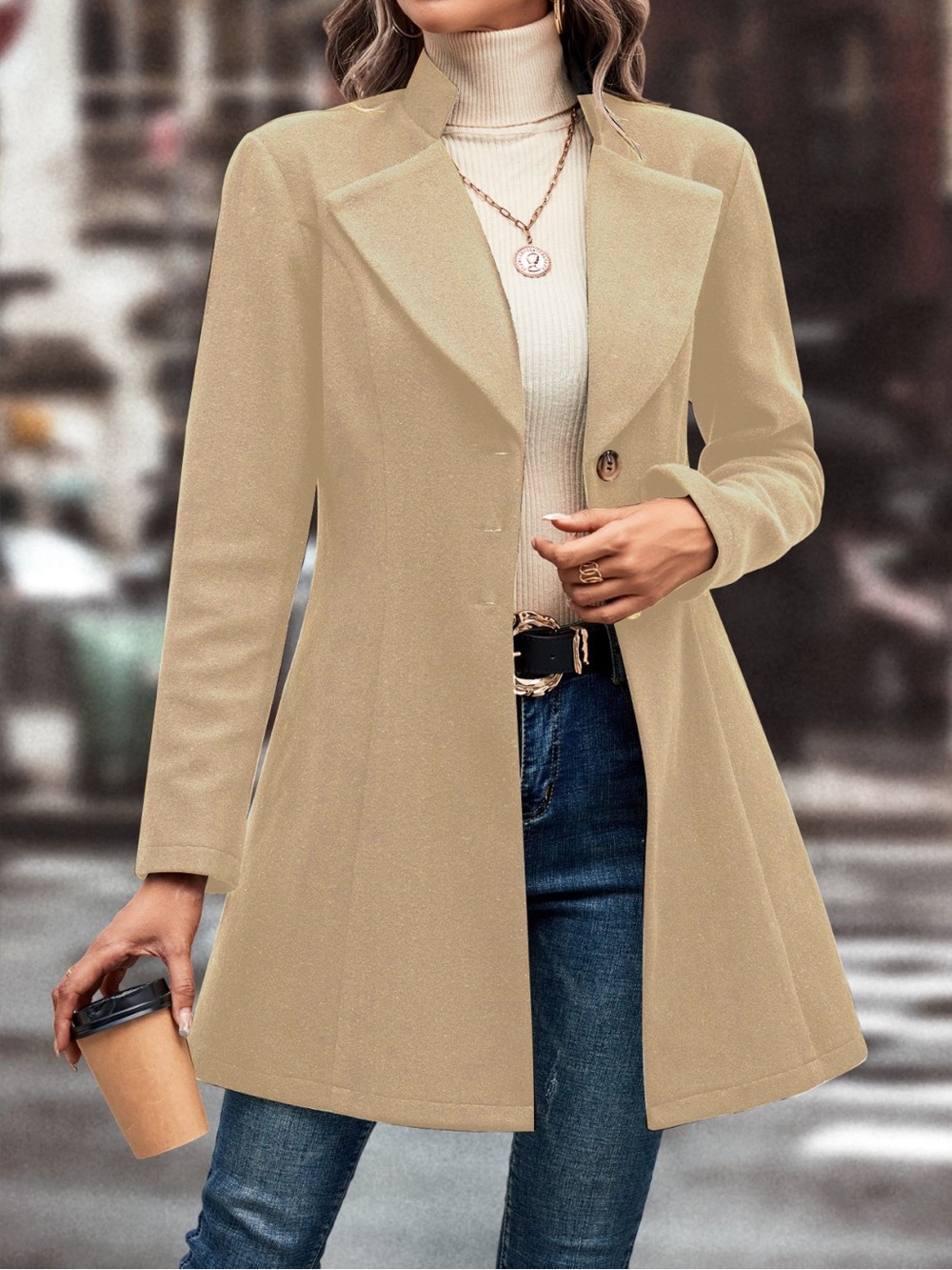 Button Up Longline Coat - Picture 7 of 12